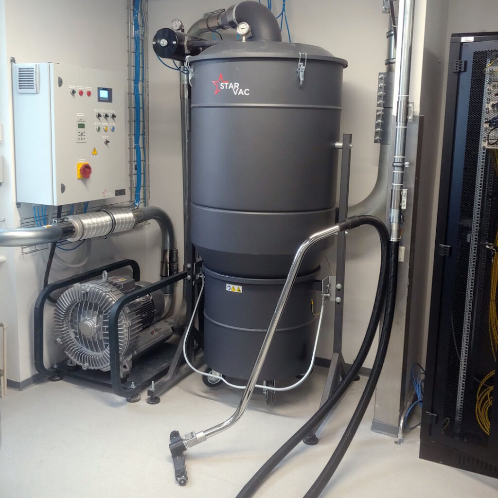 Industrial central vacuum cleaning system